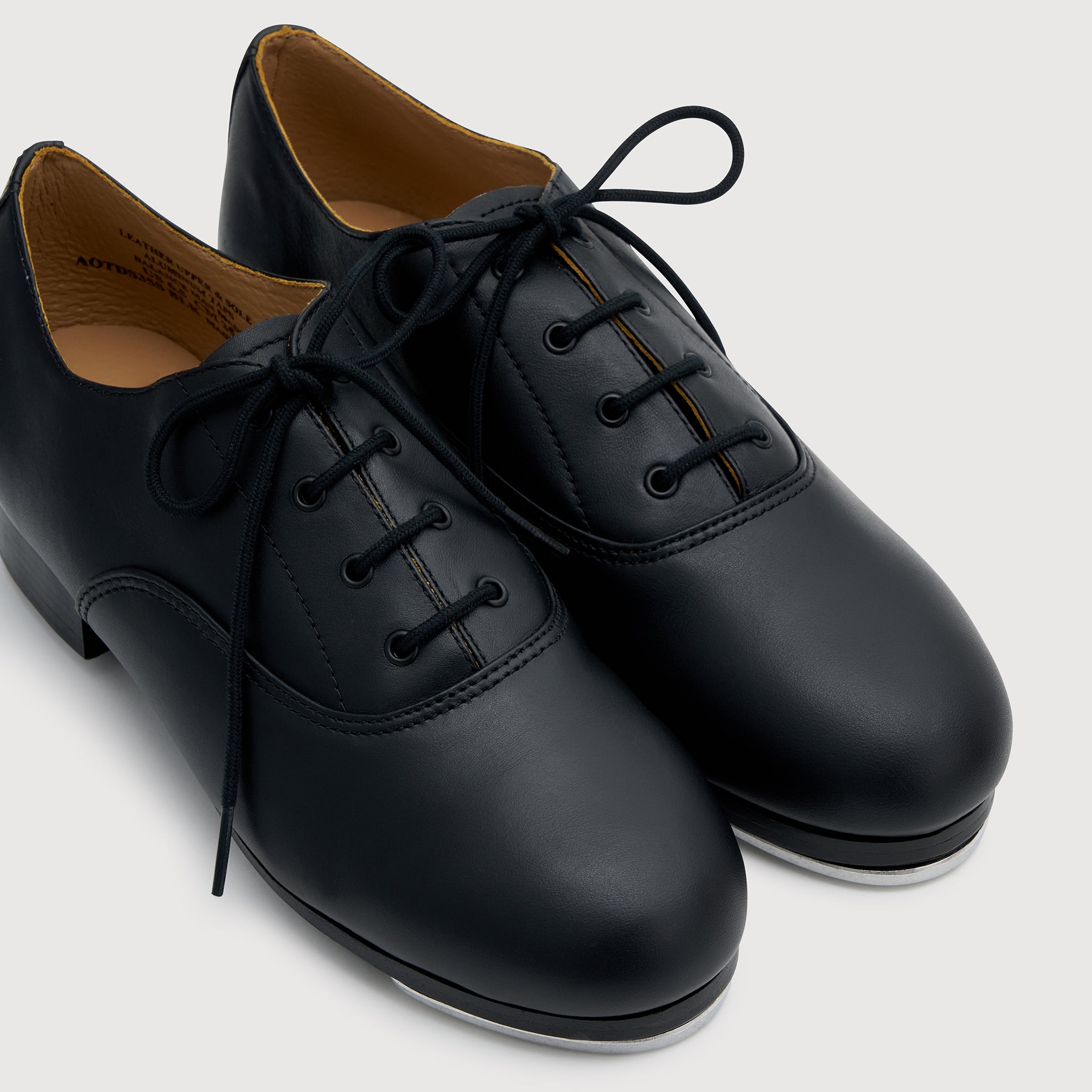 Childs/Adults Leather Lace Up Oxford Taps - Loose Fit Tap Plates